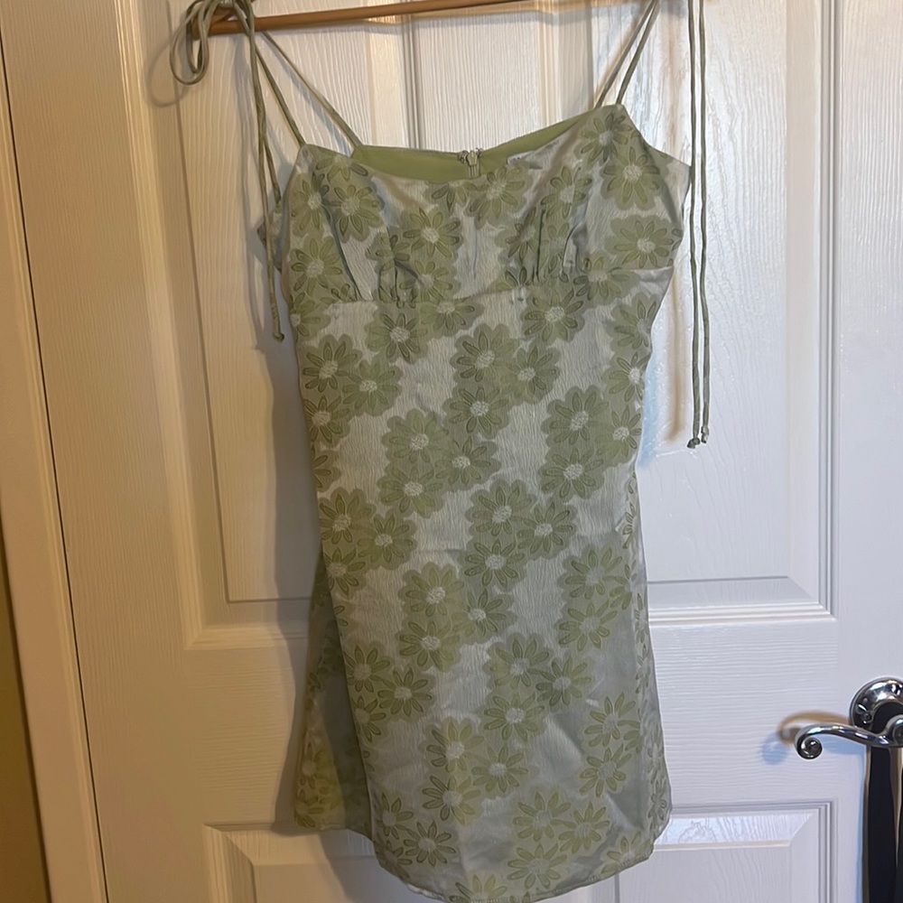 green floral dress